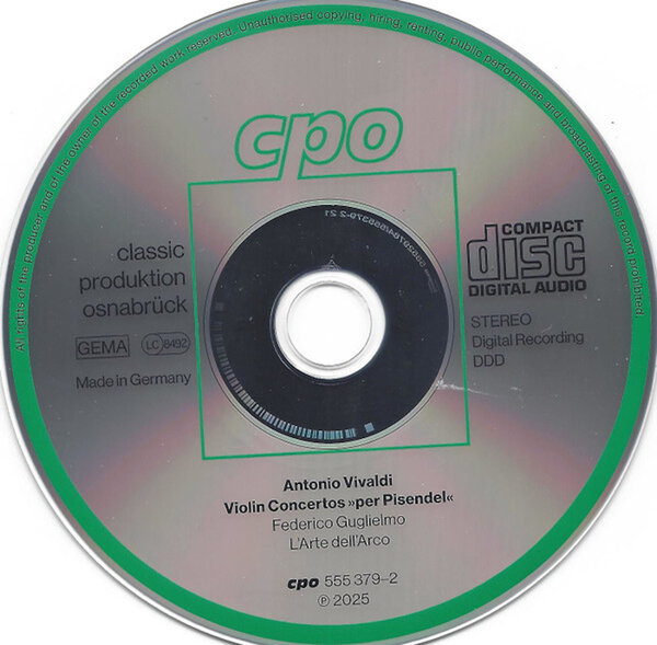 Antonio Vivaldi, Federico Guglielmo, L'Arte Dell'Arco – Violin Concertos _Per Pisendel_ (2025) - CD.jpg
