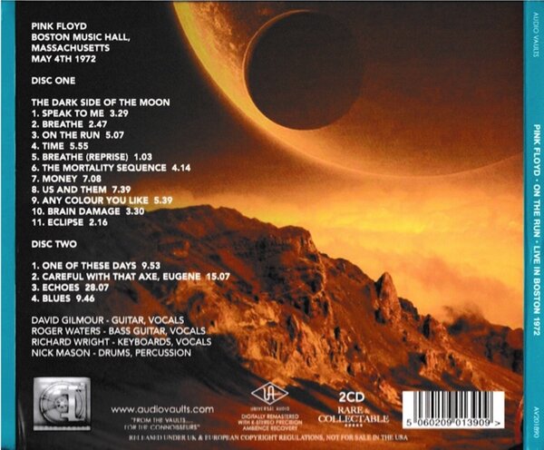 Pink Floyd - On The Run - Live In Boston 1972 (2023) - Back.jpg