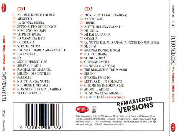 Domenico Modugno - Tutto Modugno (Mr. Volare 1956-1964) (2008) - Back.jpg