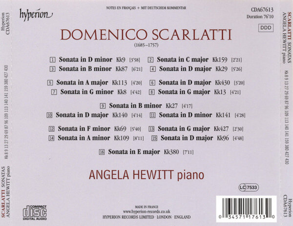 Domenico Scarlatti, Angela Hewitt – Sonatas (2016) - Back.jpg