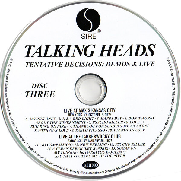 Talking Heads - Tentative decisions - Demos & Live (2026) - CD3.jpg
