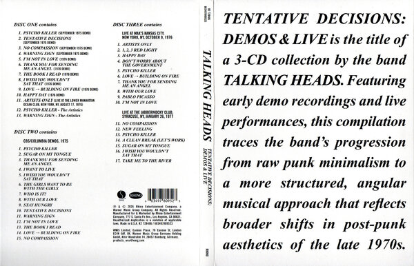 Talking Heads - Tentative decisions - Demos & Live (2026) - Digipack.jpg