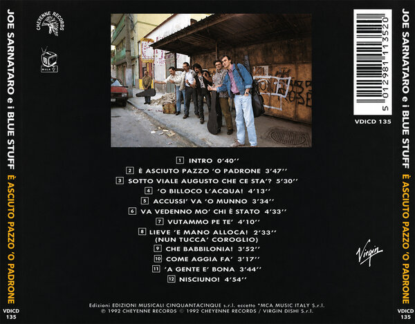 Joe Sarnataro e i Blue Stuff - È asciuto pazzo 'o padrone (1992) - Back.jpg