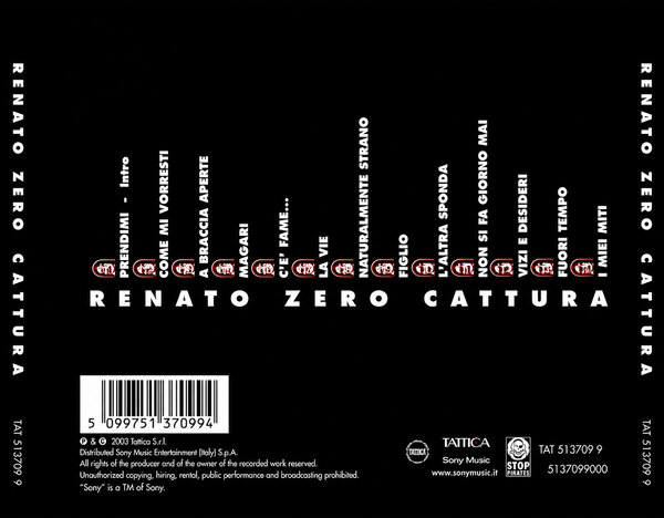 Renato Zero - Cattura (2003) - Back.jpg