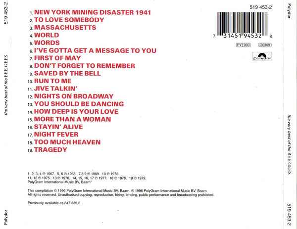 Bee Gees - The very best of the Bee Gees (1996) - Back.jpg